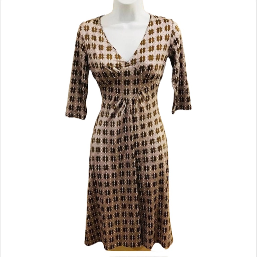 Herion Searle Vintage Lilac Silk Faux Wrap Italian Dress Size 4
